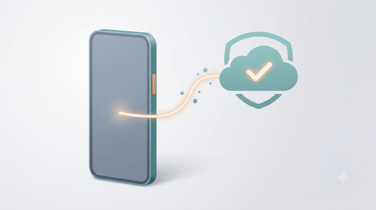 Illustration of securing a smartphone's data before a repair or resale