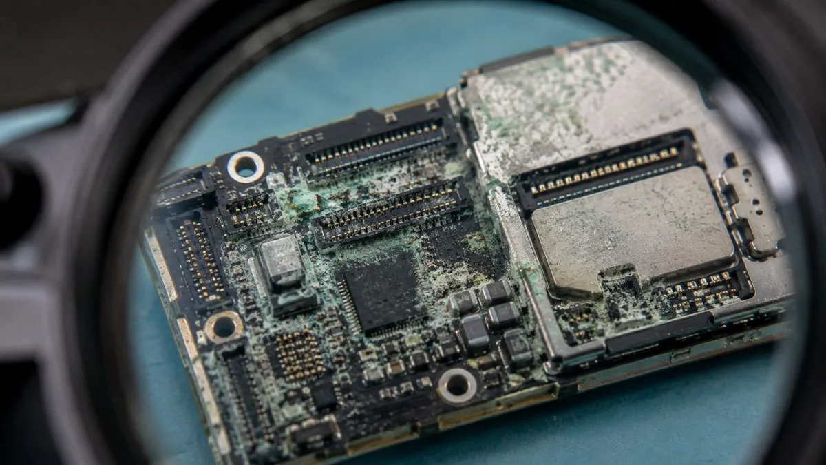 iPhone Water Damage Repair Singapore – board corrosion