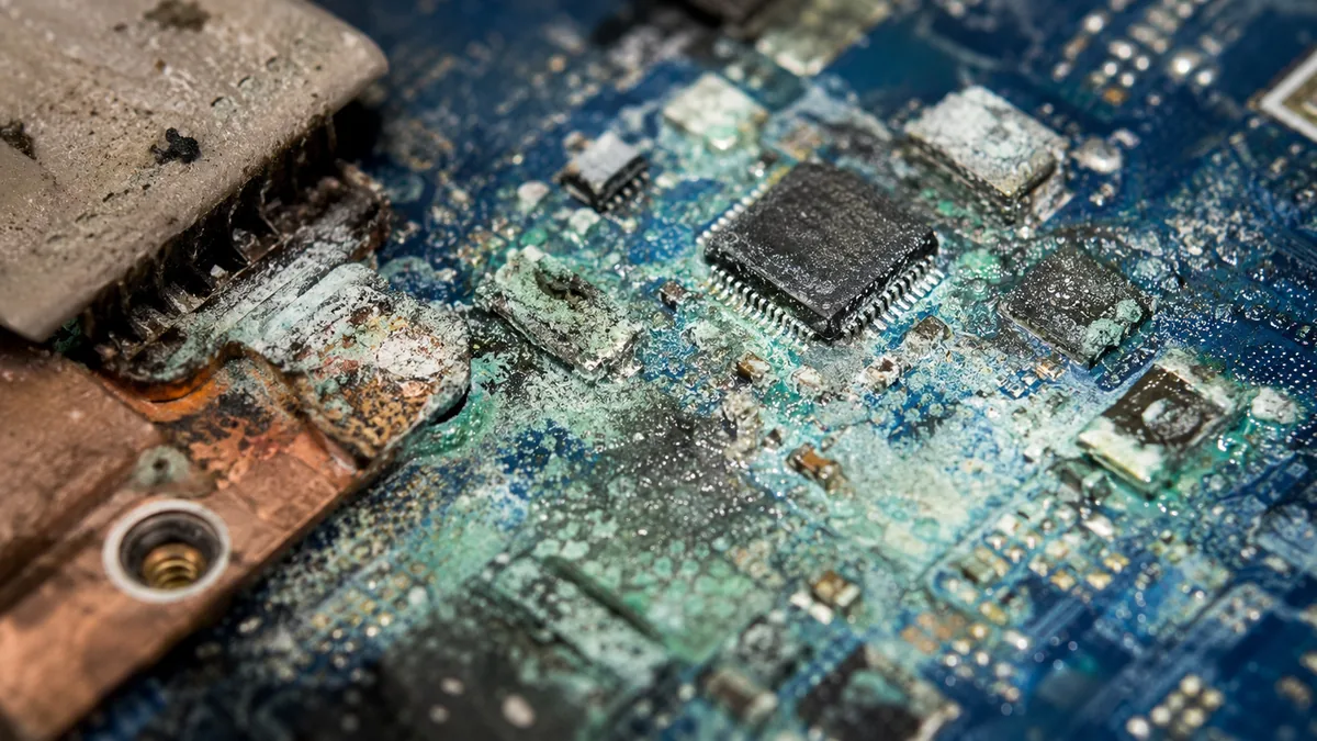 Laptop Water Damage Repair Singapore – board corrosion